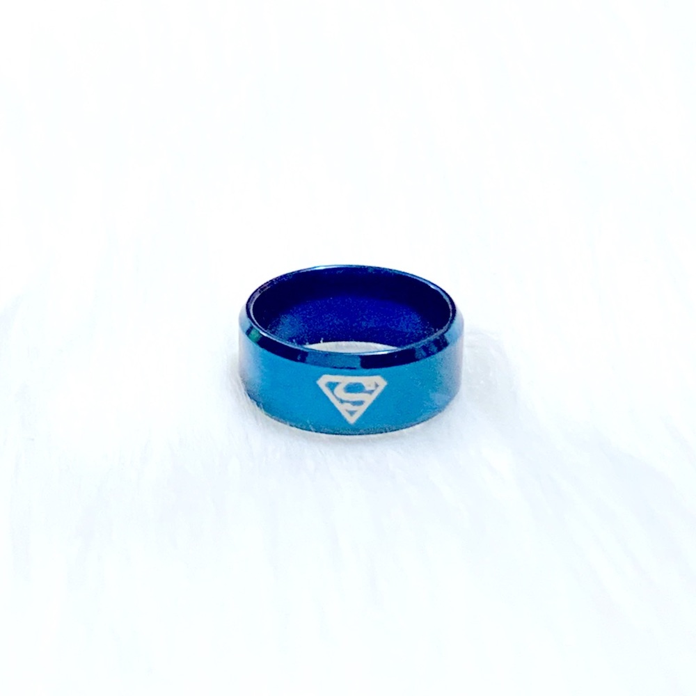 💎Superman Logo Beveled Band Metallic Blue